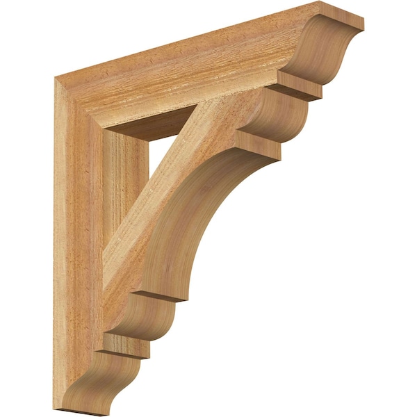 Ekena Millwork Olympic Traditional Rough Sawn Bracket, Western Red Cedar, 4"W x 20"D x 20"H BKT04X20X20OLY01RWR - main